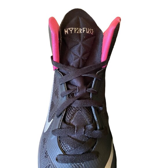 Nike Hyperfuse Basketball Sneakers 8.5 Black & Pink Mens Athletic Shoes Lightwei - Picture 5 of 8